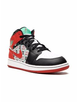 Nike Kids TEEN Jordan 1 Mid "Ugly Christmas Sweater" sneakers