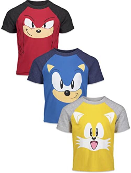 SEGA Sonic The Hedgehog Boys 3 Pack Short Sleeve Graphic T-Shirts