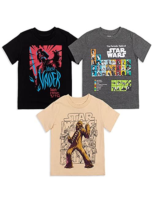 STAR WARS Boys 3 Pack Short Sleeve Graphic T-Shirt