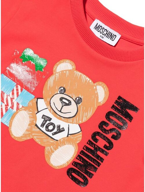 Moschino Kids X-Mas Teddy print T-shirt