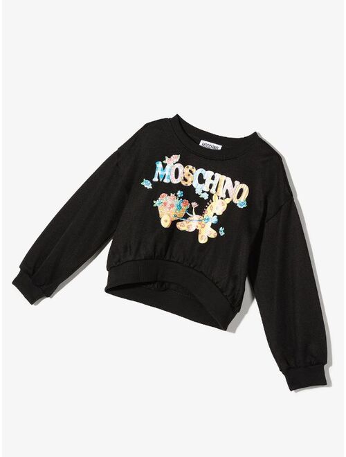 Moschino Kids giraffe-print sweatshirt