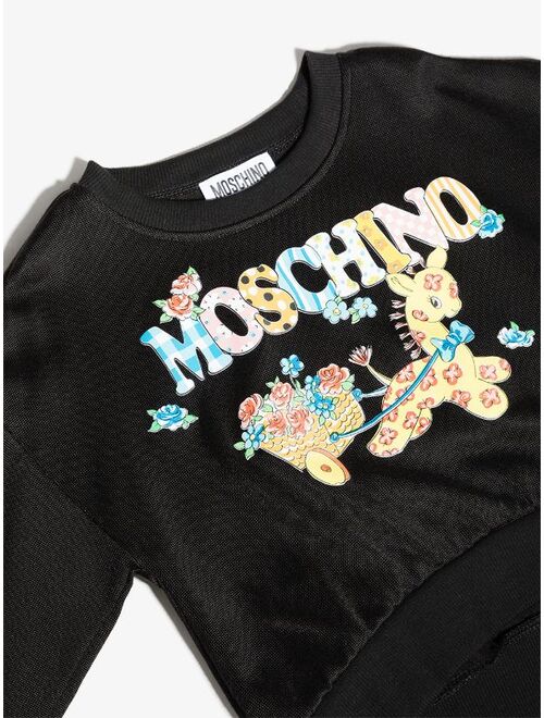 Moschino Kids giraffe-print sweatshirt