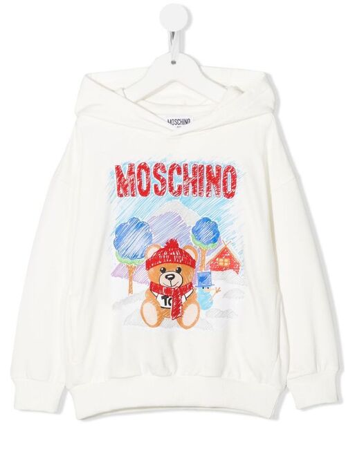 Moschino Kids Teddy Bear-print fleece hoodie