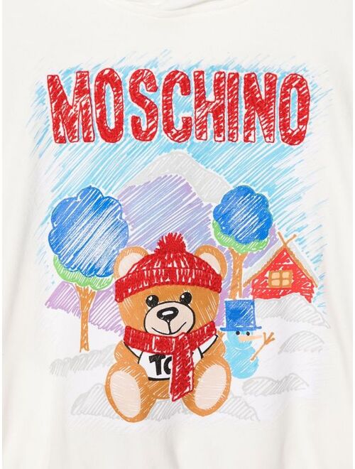 Moschino Kids Teddy Bear-print fleece hoodie