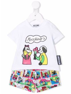 Kids cartoon-print T-shirt set
