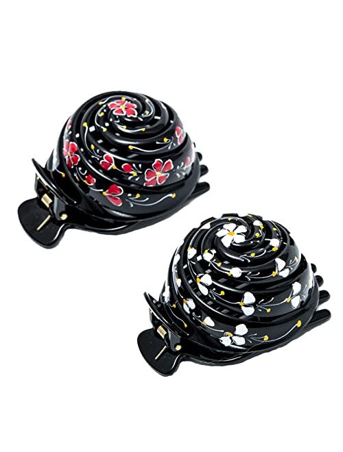 Odelya Bun Cover Hair Holder, Hand Crafted Hair Clip. this Attractive Hair Accessory can be used as a Bun Maker or a Hair Grip. Hair Styling for Women for Thick and Thin 