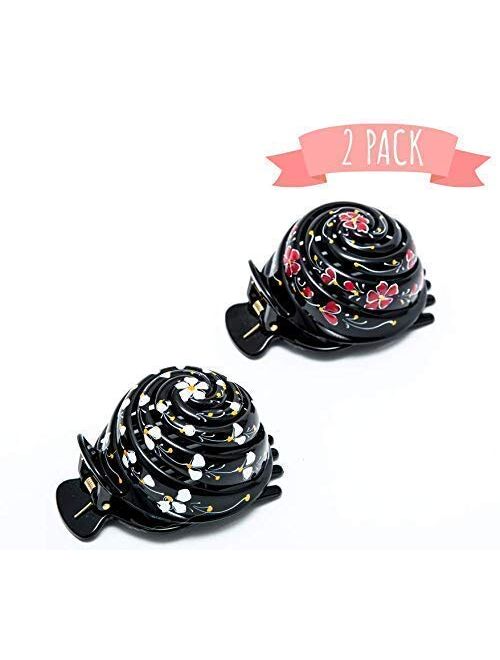 Odelya Bun Cover Hair Holder, Hand Crafted Hair Clip. this Attractive Hair Accessory can be used as a Bun Maker or a Hair Grip. Hair Styling for Women for Thick and Thin 