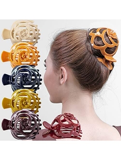 RC ROCHE ORNAMENT Womens Rose Dome Shell Firm Grip Side Slide Hair Accessory Clips