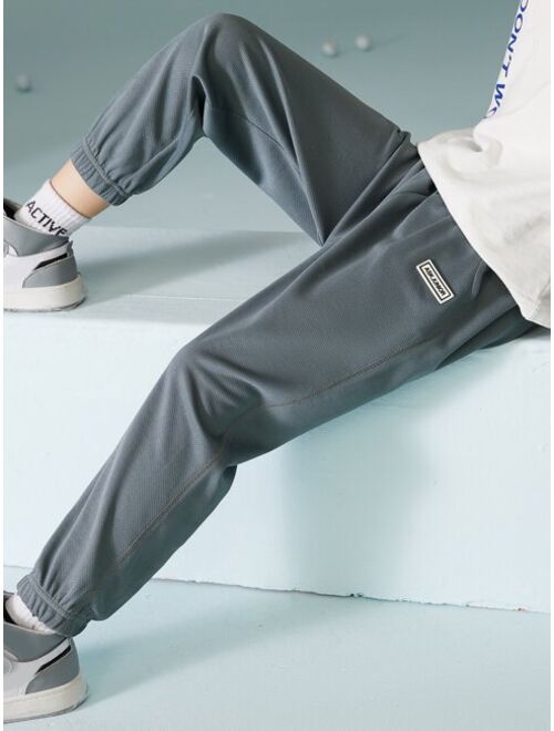 Shein Boys Letter Patched Detail Sweatpants