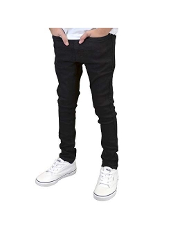 SK-1 Apparel Boys/Kids Super Skinny Stretch Ripped Distressed/Plain Faded Jeans