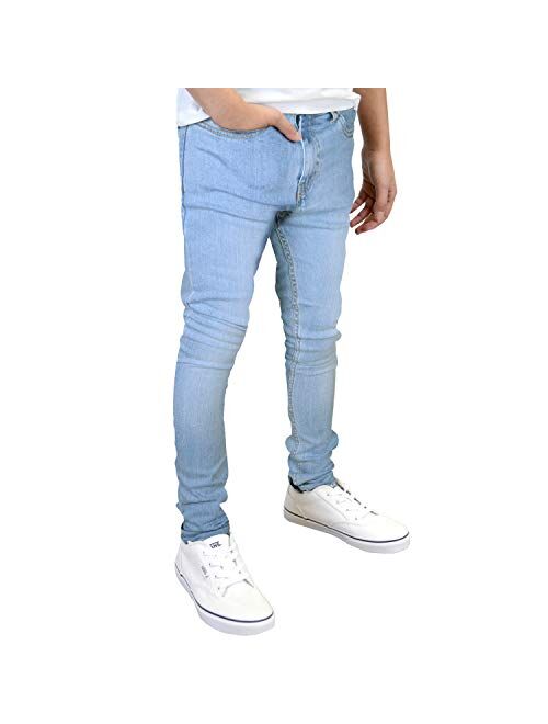 SK-1 Apparel Boys/Kids Super Skinny Stretch Ripped Distressed/Plain Faded Jeans