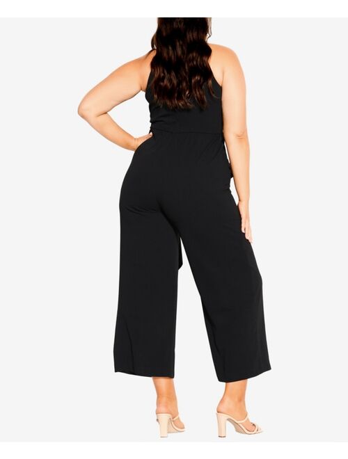 City Chic Trendy Plus Size Class Halter Jumpsuit