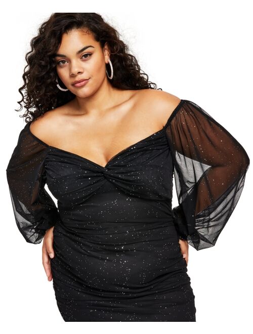 B DARLIN Trendy Plus Size Ruched Bodycon Dress