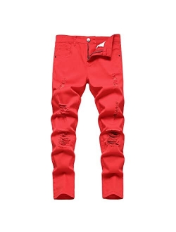 SUPBIRD Boy's Skinny Fit Ripped Destroyed Distressed Stretch Stylish Fashion Denim Jeans Pants