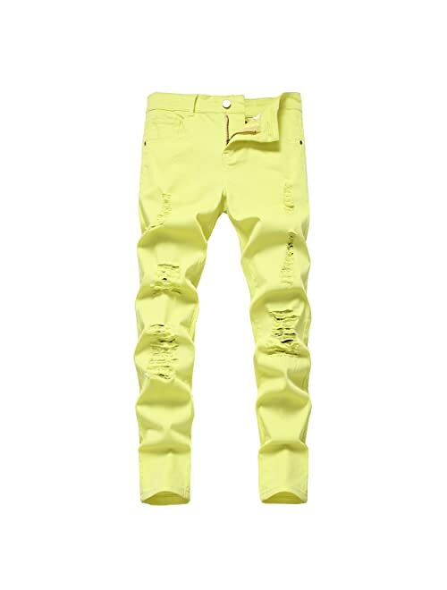 SUPBIRD Boy's Skinny Fit Ripped Destroyed Distressed Stretch Stylish Fashion Denim Jeans Pants