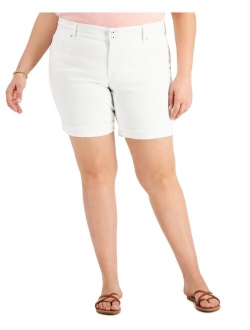 STYLE & CO Plus Size Double Button Bermuda Jean Shorts, Created for Macy's