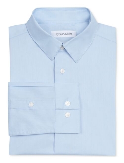 Little Boys Stretch-Poplin Collared Shirt