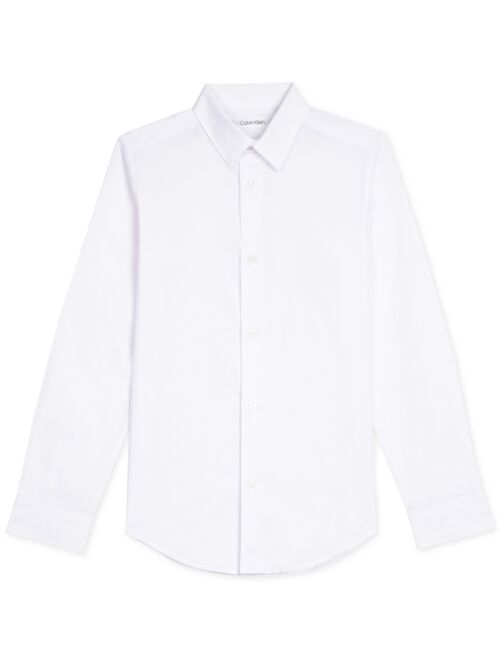 Calvin Klein Little Boys Stretch-Poplin Collared Shirt