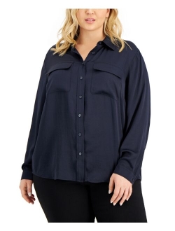 Plus Size Utility Blouse, Created for Macy's