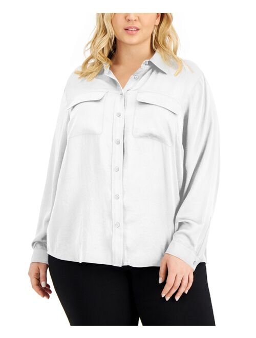 Alfani Plus Size Utility Blouse, Created for Macy's