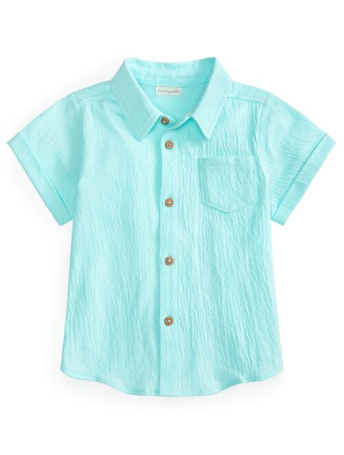 First Impressions Toddler Boys Knit Gauze Button-Up Short-Sleeve Shirt, Created for Macy's