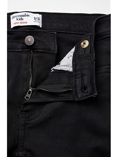 Abercrombie & Fitch abercrombie kids Ripped Super Skinny Jeans in Black Destroy (Little Kids/Big Kids)