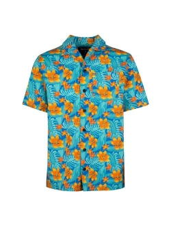 Boys 8-20 Hurley Printed Short Sleeve Camp Shirt