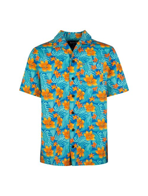 Boys 8-20 Hurley Printed Short Sleeve Camp Shirt