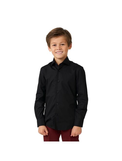 Boys 2-8 OppoSuits Black Knight Solid Button-Up Dress Shirt