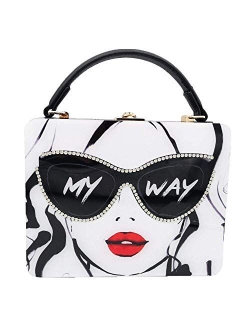 Novlety Designer Acrylic Shoulder Bag for Women Tote Purse and Handbags Box Clutch Crossbody Bag