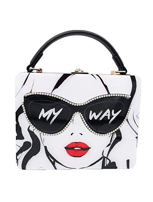 Boutique De FGG Novlety Designer Acrylic Shoulder Bag for Women Tote Purse and Handbags Box Clutch Crossbody Bag