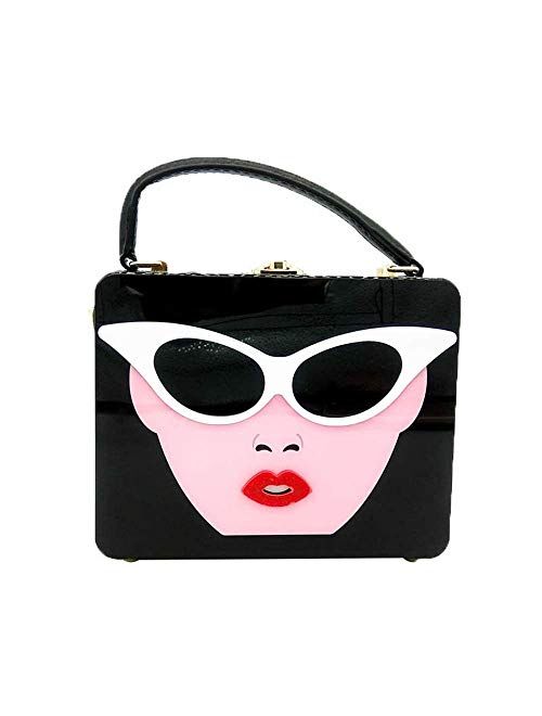 Boutique De FGG Novlety Designer Acrylic Shoulder Bag for Women Tote Purse and Handbags Box Clutch Crossbody Bag