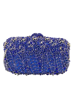 Dazzling Crystal Flower Clutch for Women Evening Minaudiere Bags Wedding Party Purses and Handbags