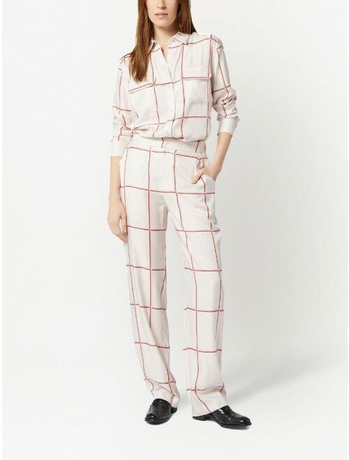 Equipment all-over grid-print shirt