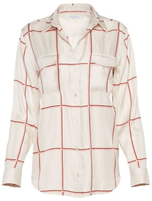 Equipment all-over grid-print shirt