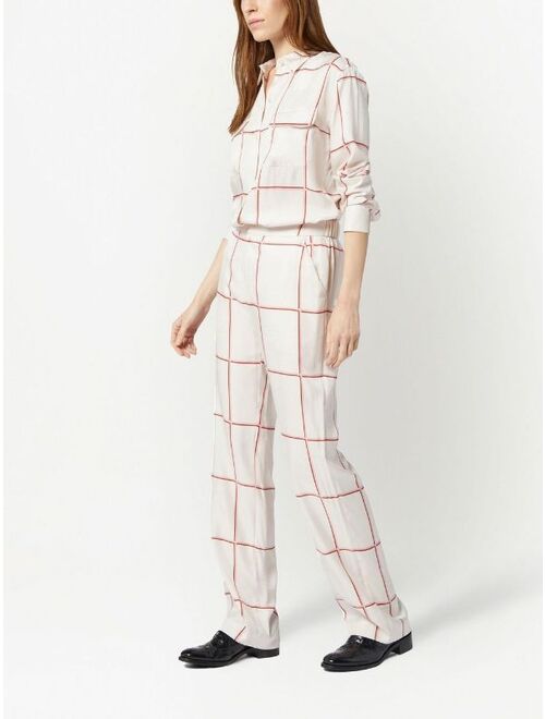 Equipment all-over grid-print shirt