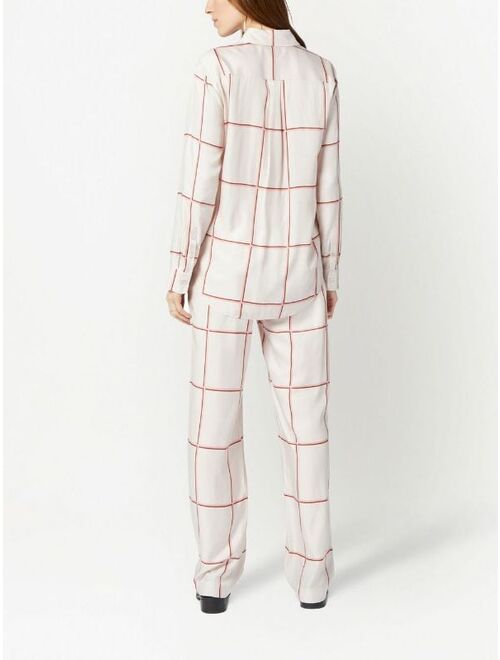 Equipment all-over grid-print shirt