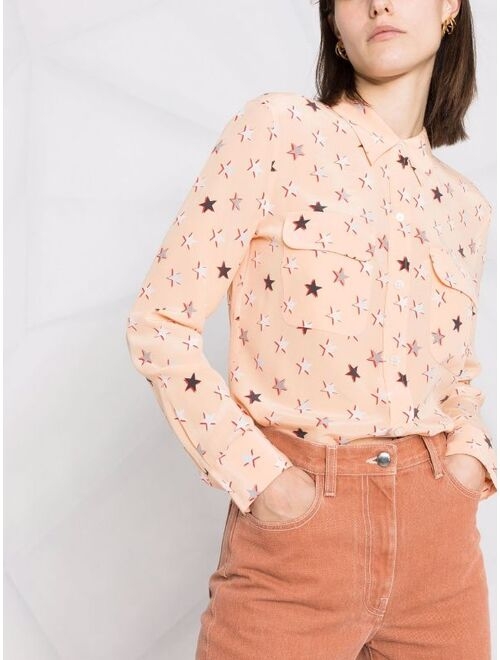 Equipment star-print long-sleeve shirt