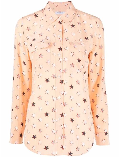 Equipment star-print long-sleeve shirt