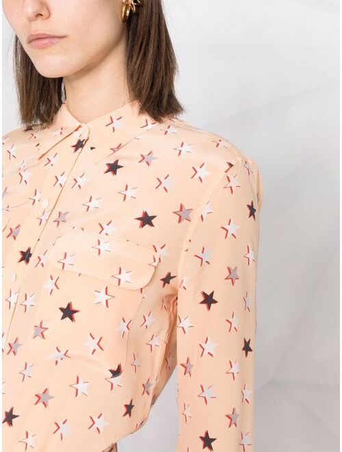 Equipment star-print long-sleeve shirt