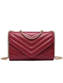 Women Small Quilted Crossbody Bags Stylish Designer Evening Bag Clutch Purses and Handbags with Chain Shoulder Strap