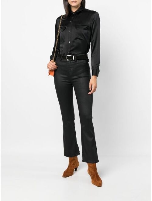 Equipment patch pocket silk shirt