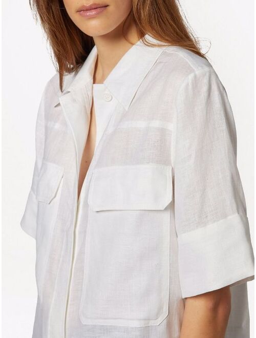 Equipment Navarrel short-sleeve linen shirt