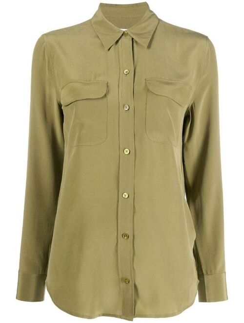 Equipment long-sleeve silk shirt