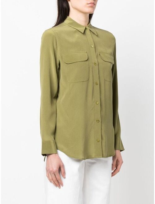 Equipment long-sleeve silk shirt