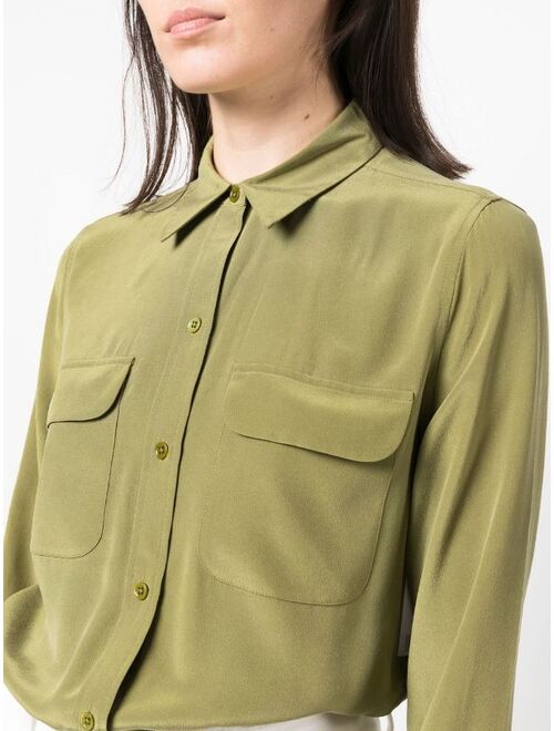 Equipment long-sleeve silk shirt