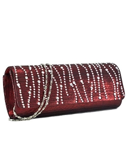 Womens Rhinestone Evening Bag Prom Wedding Party Clutch Purse