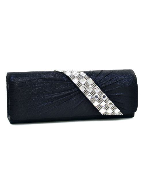 Dasein Womens Rhinestone Evening Bag Prom Wedding Party Clutch Purse