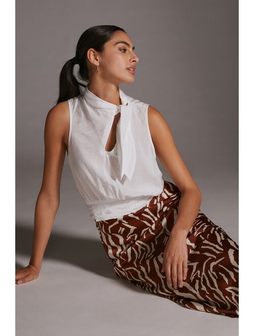 Maeve Sleeveless Tie-Neck Blouse