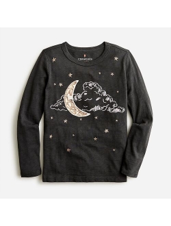 Girls' long-sleeve sky graphic T-shirt